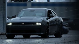The Dodge Charger Daytona concept seen from a front quarter angle