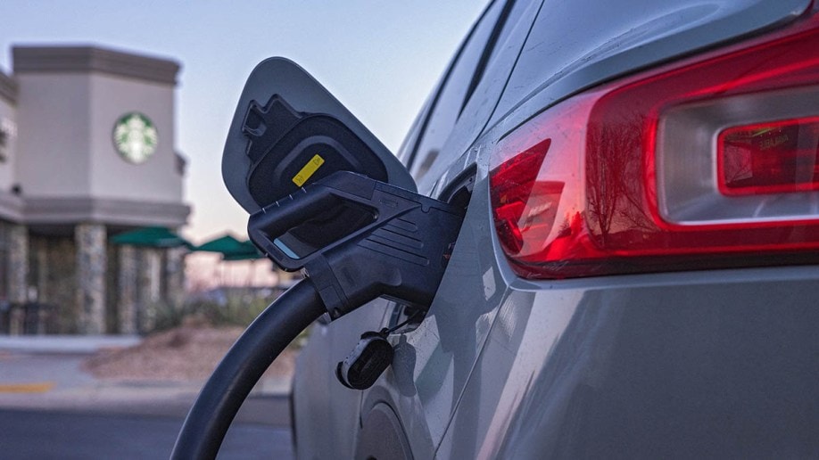 2024 Volvo XC40 Recharge at a charging station.