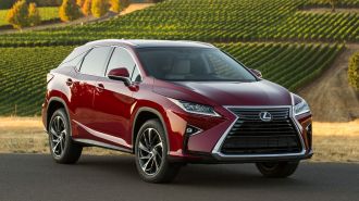 2018 Lexus RX 350 with a vineyard in the background.