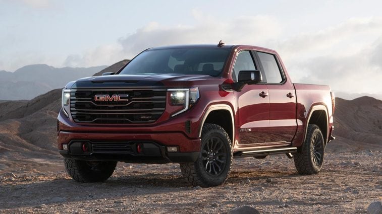 2024 GMC Sierra 1500 AT4 in red.