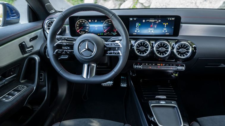 2024 Mercedes-Benz CLA 250 4MATIC steering wheel and gauges.