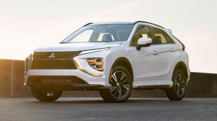 2024 Mitsubishi Eclipse Cross in white at sunset.