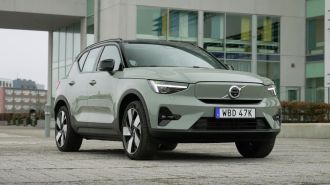 2024 Volvo XC40 Recharge parked near a building.