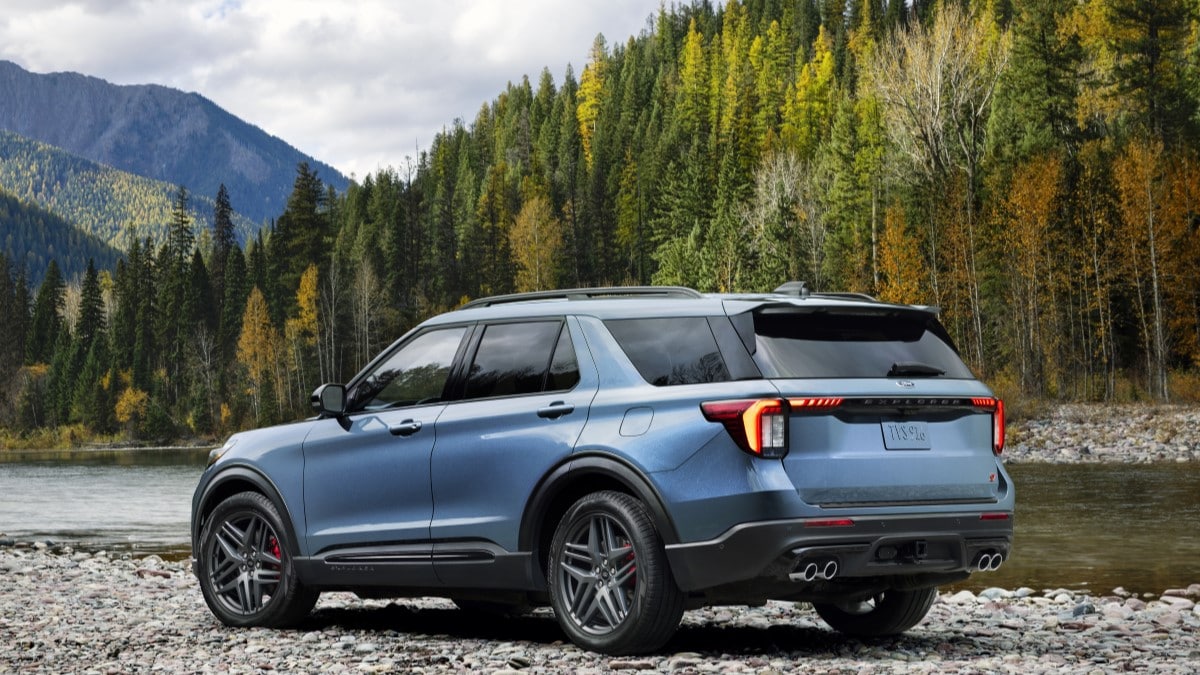 The 2025 Ford Explorer seen from a rear quarter angle