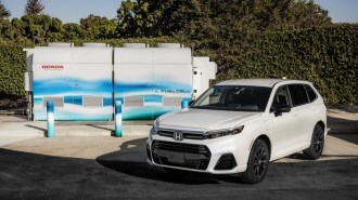 The 2025 Honda CR-V e:FCEV seen from a front quarter angle