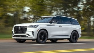 The 2025 Lincoln Aviator seen from a front quarter angle