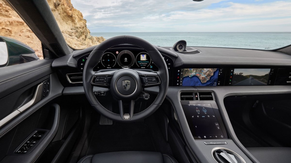 The interior of the 2025 Porsche Taycan Cross Turismo