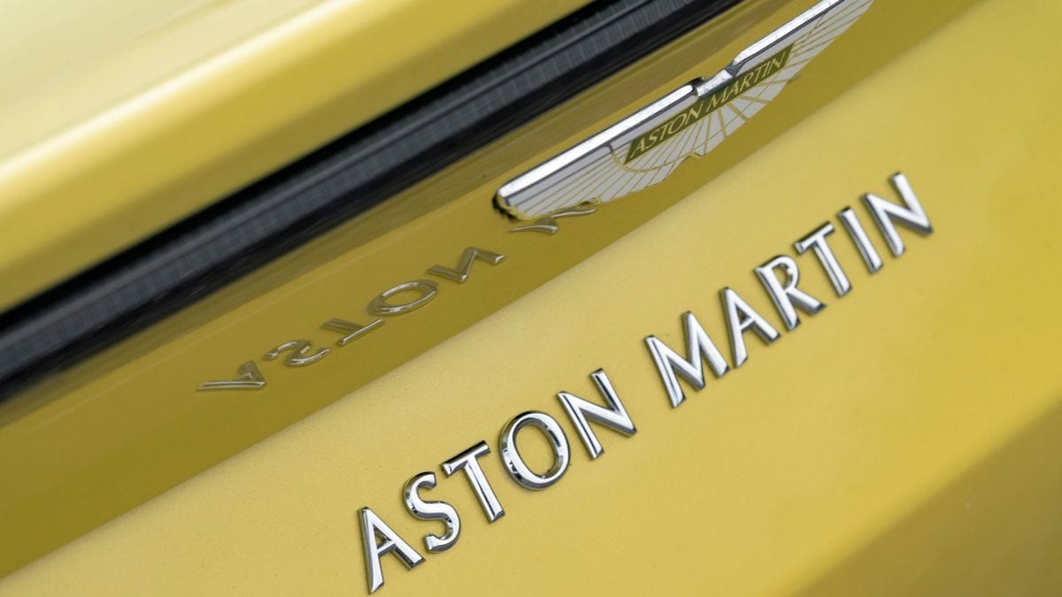 Aston Martin Vantage Roadster badge.
