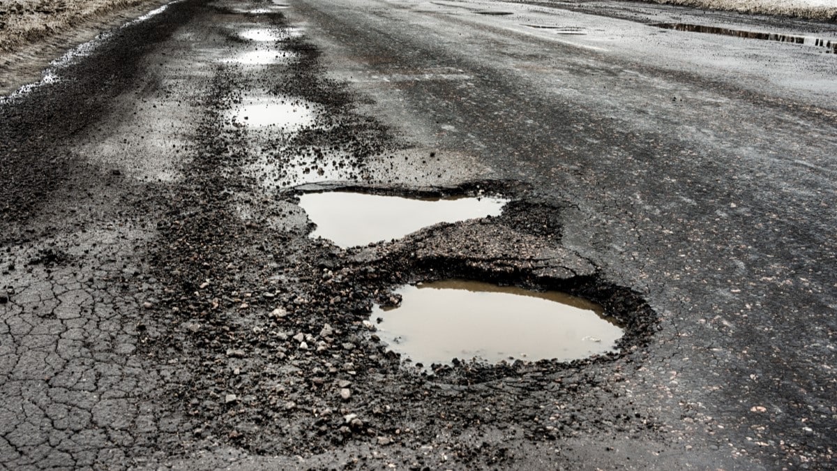 potholes after a storm