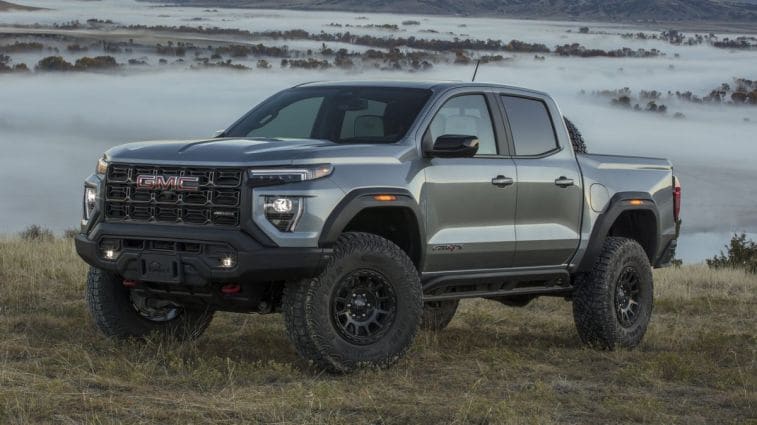 2024 GMC Canyon AT4X AEV Edition in a field.
