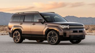 2024 Hyundai Santa Fe Calligraphy at sunset.