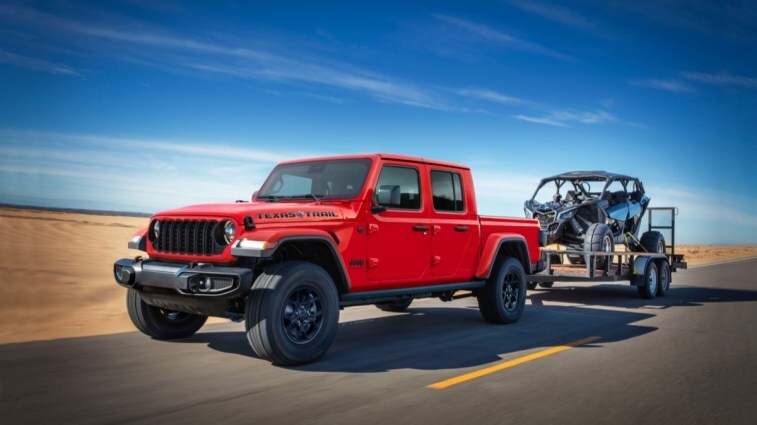 The 2024 Jeep Gladiator Texas Trail Edition seen from a front quarter angle