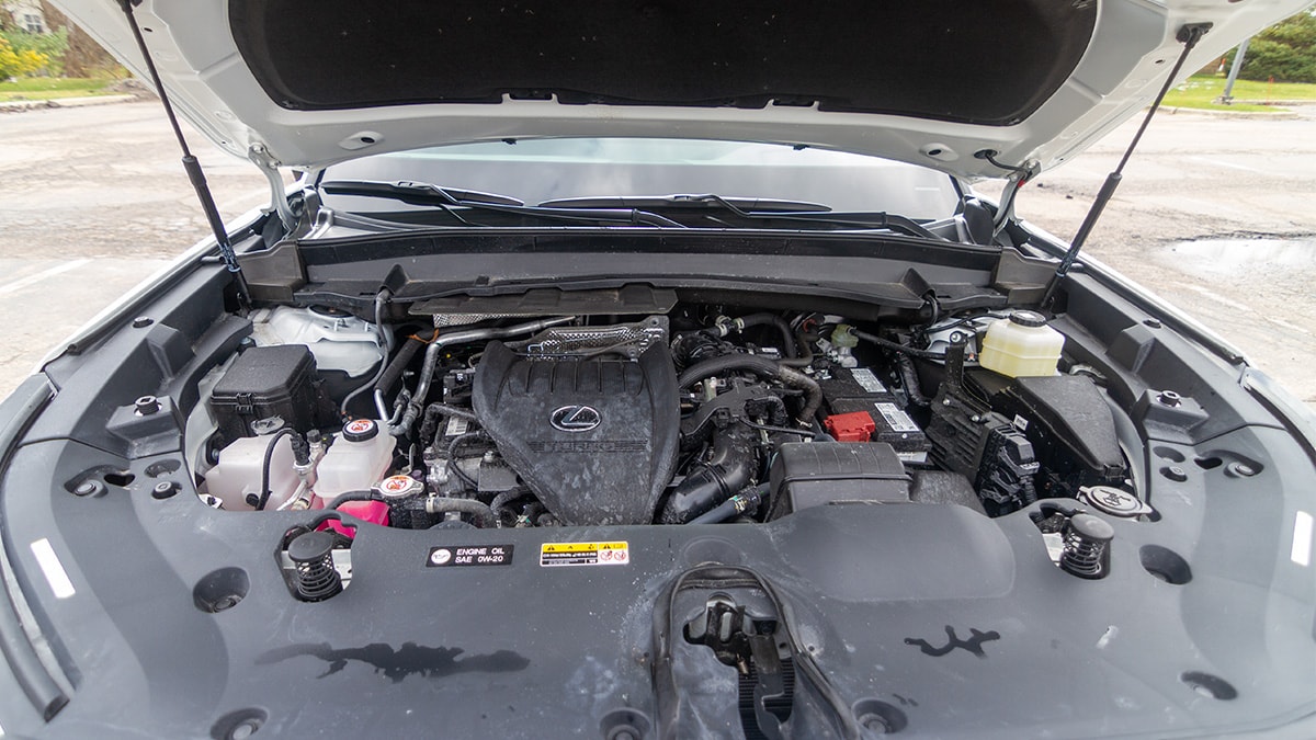 The turbocharged 4-cylinder engine in the Lexus TX.