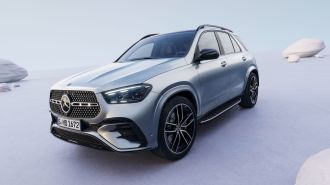 2024 Mercedes-Benz GLE SUV in silver in an arctic environment.