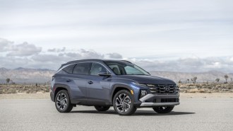 The 2025 Hyundai Tucson seen from a front quarter angle