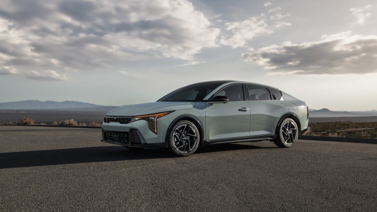 The 2025 Kia K4 seen from a front quarter angle
