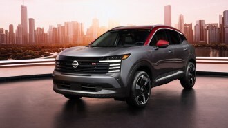 The 2025 Nissan Kicks seen from a front quarter angle
