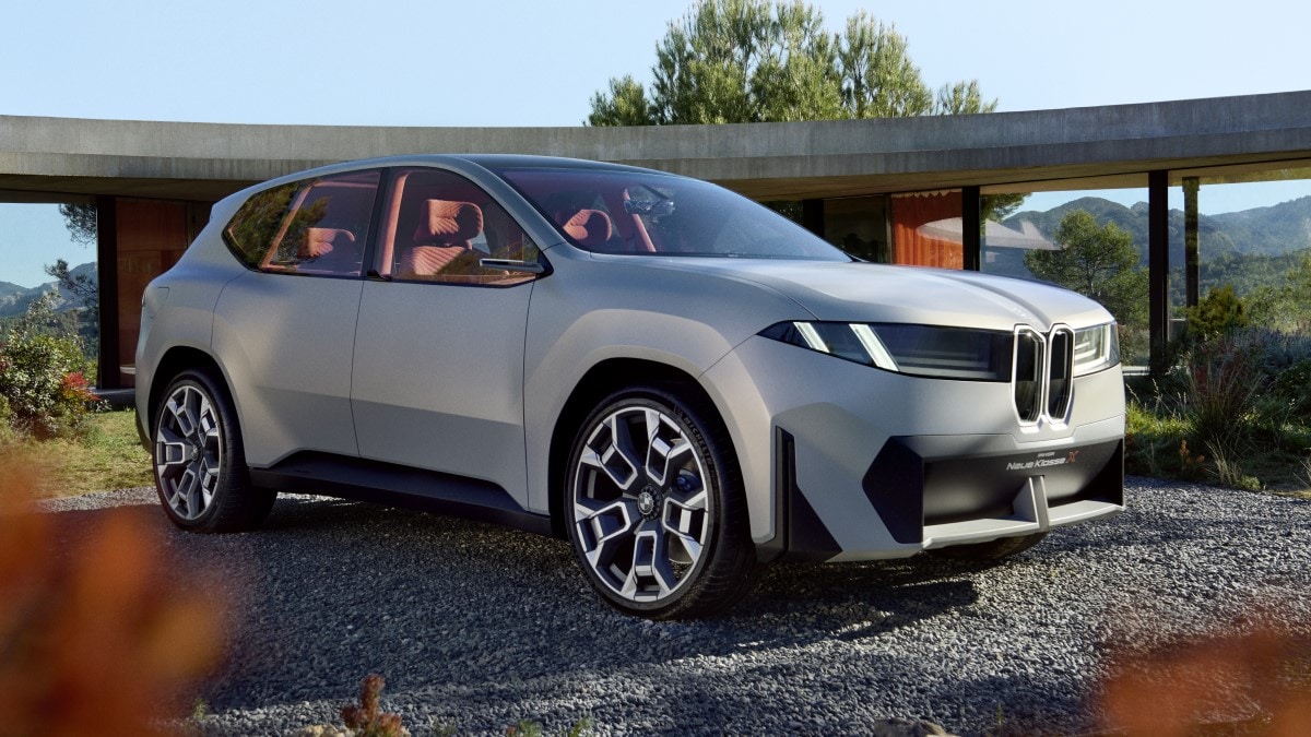 The BMW Vision Neue Klasse X concept car seen from a front quarter angle