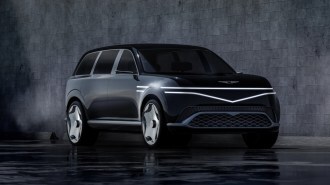The Genesis Neolun Concept seen from a front quarter angle