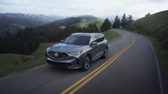 The 2024 Acura MDX seen from a front quarter angle