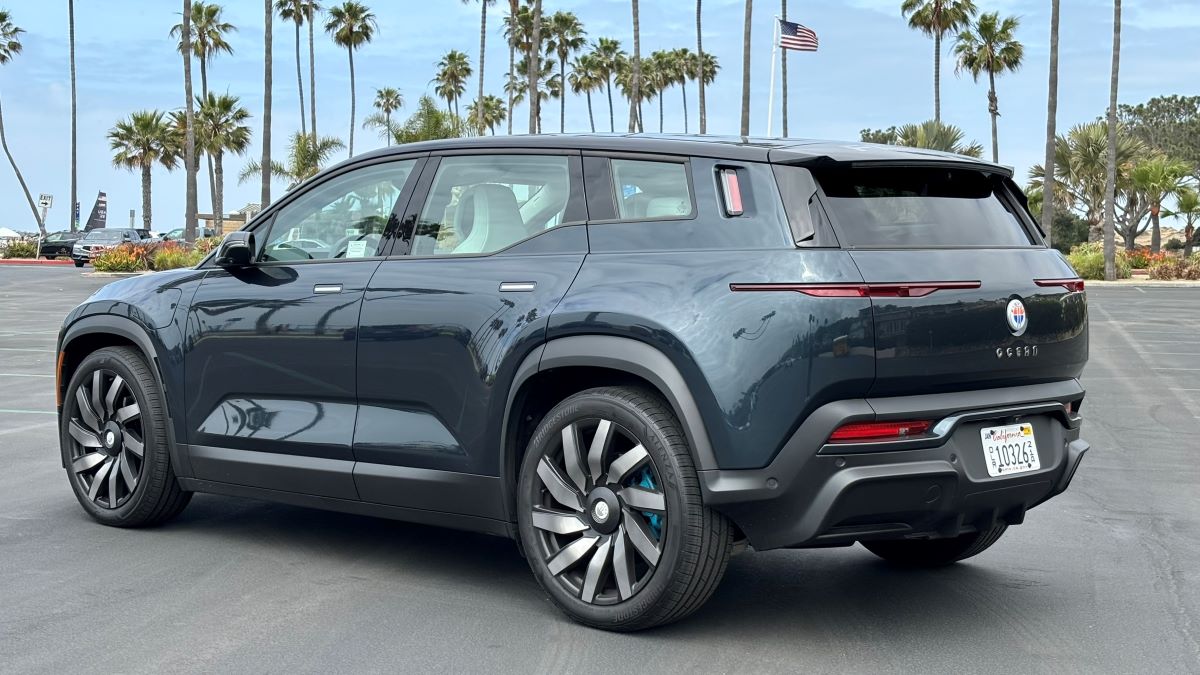 Rear view of the 2023 Fisker Ocean