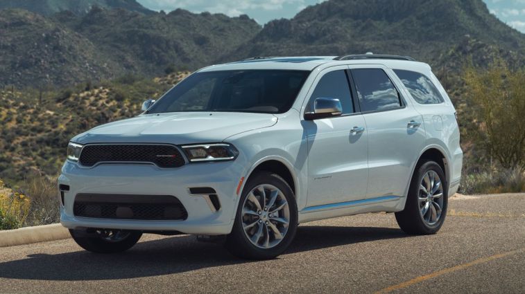 2024 Dodge Durango Citadel with mountains in the background.