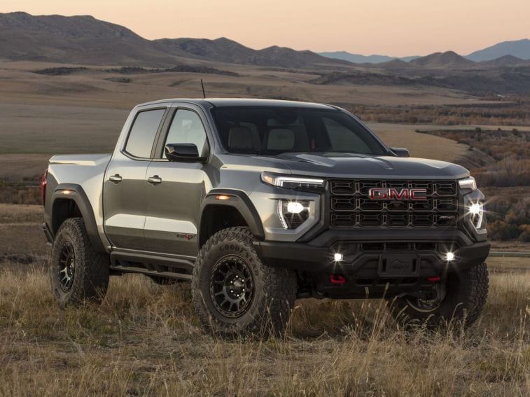 2024 GMC Canyon AT4X AEV Edition in a field.