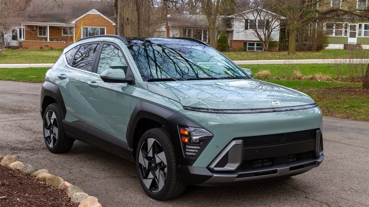 The 2024 Hyundai Kona seen from a front quarter angle