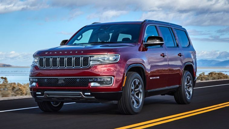 2024 Jeep Wagoneer driving on a road.
