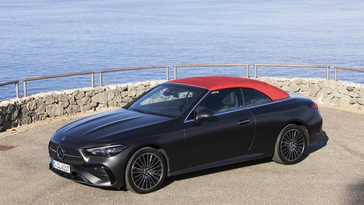 The 2024 Mercedes-Benz CLE Cabriolet seen from a front quarter angle