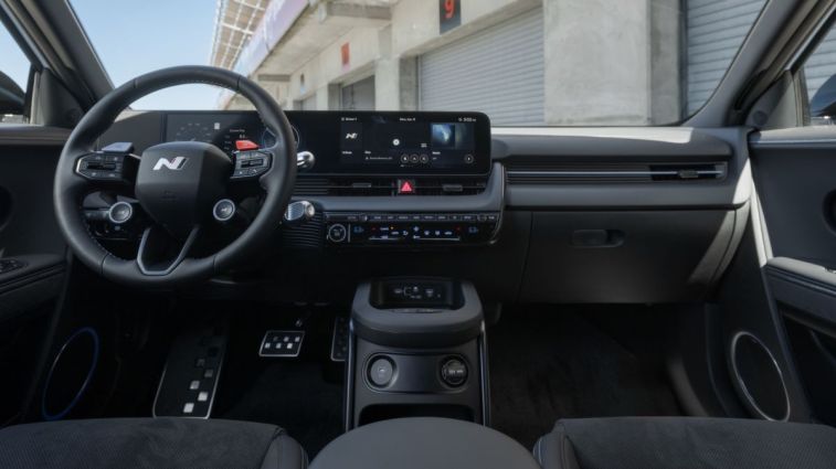Interior of the 2025 Hyundai Ioniq 5 N at Laguna Seca raceway