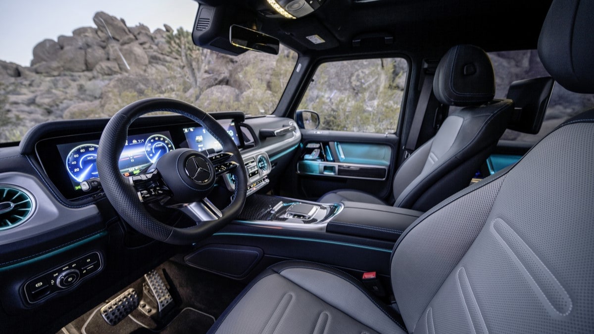 The interior of the 2025 Mercedes-Benz G 580 with EQ Technology