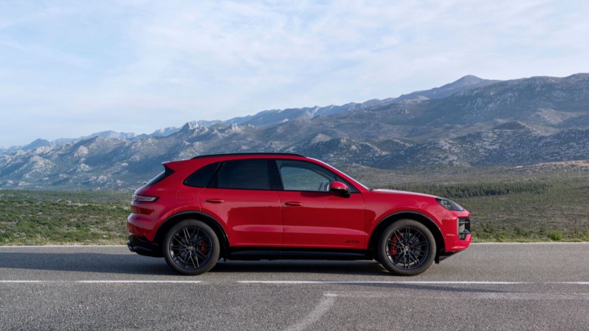 The 2025 Porsche Cayenne GTS seen in profile