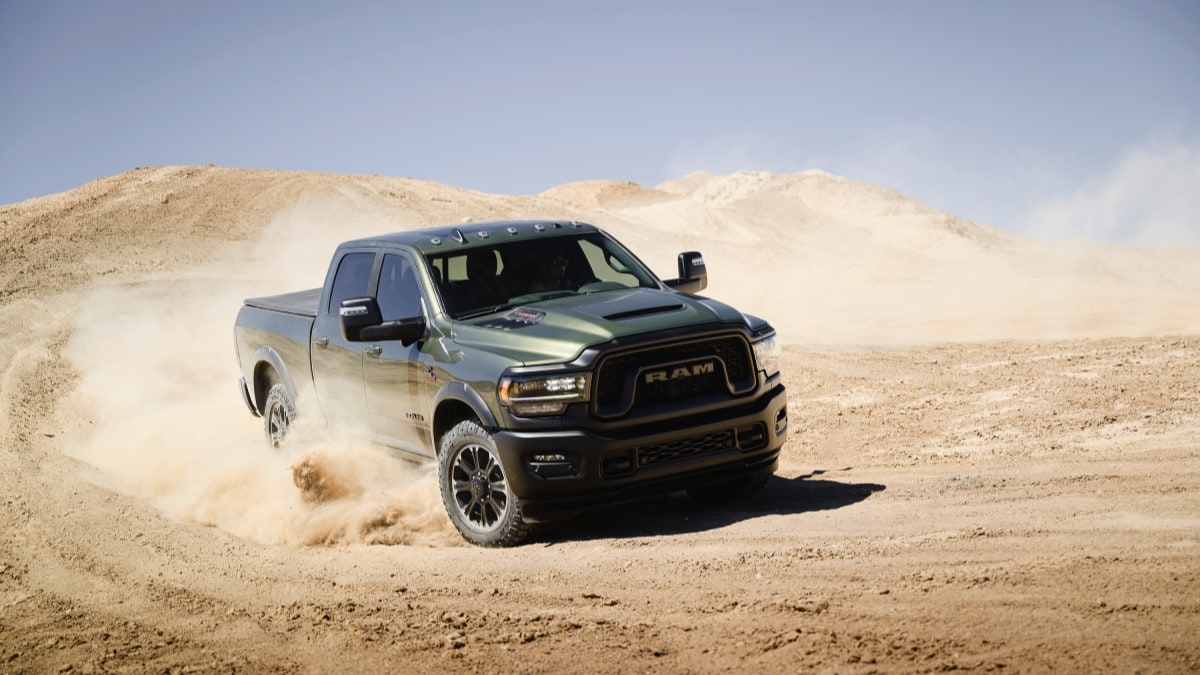 The 2024 Ram Rebel HD seen off-road