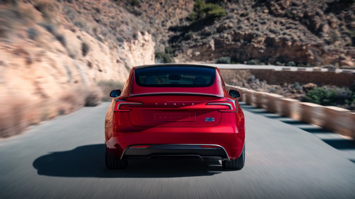 Tesla Model 3 Performance seen from the rear