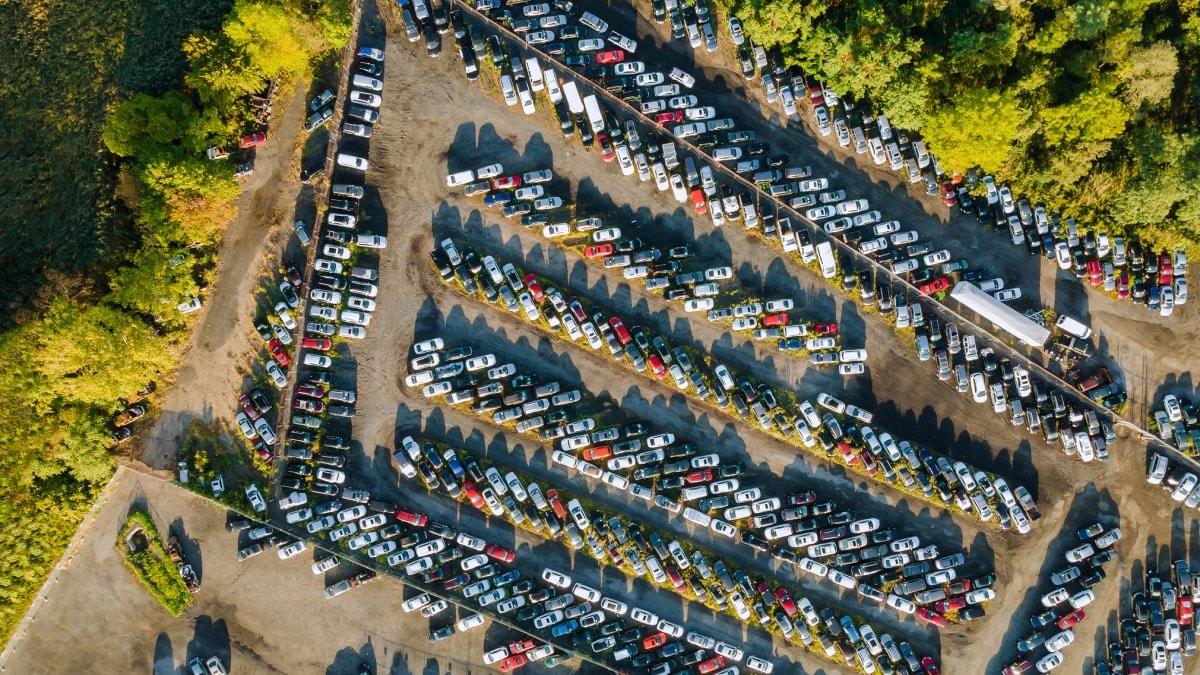 Used cars awaiting auction