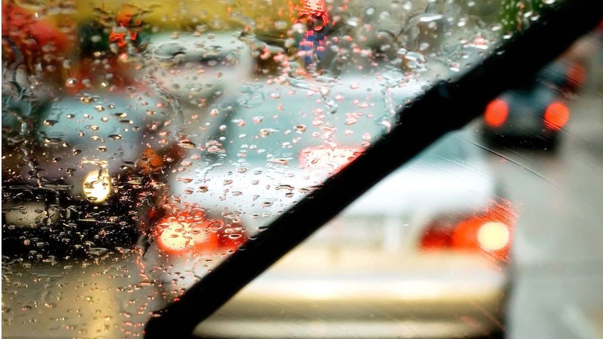 Windshield wipers leaving streaks on window.