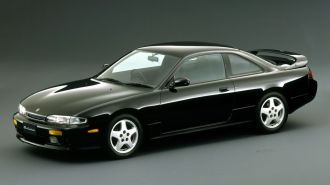 1993 Nissan Silvia Aero Sport in black in a studio.