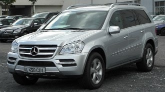 The 2012 Mercedes-Benz GL seen from a front quarter angle