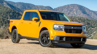 2024 Ford Maverick with mountains in the background.