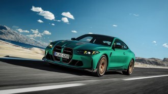The 2025 CMW M4 Competition Sport seen from a front quarter angle