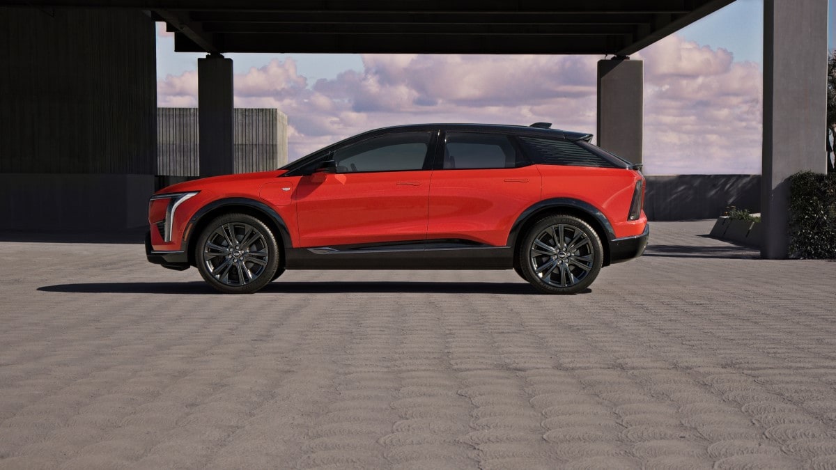 The 2025 Cadillac Optiq seen in profile
