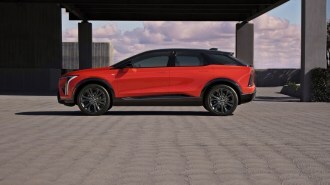 The 2025 Cadillac Optiq seen in profile