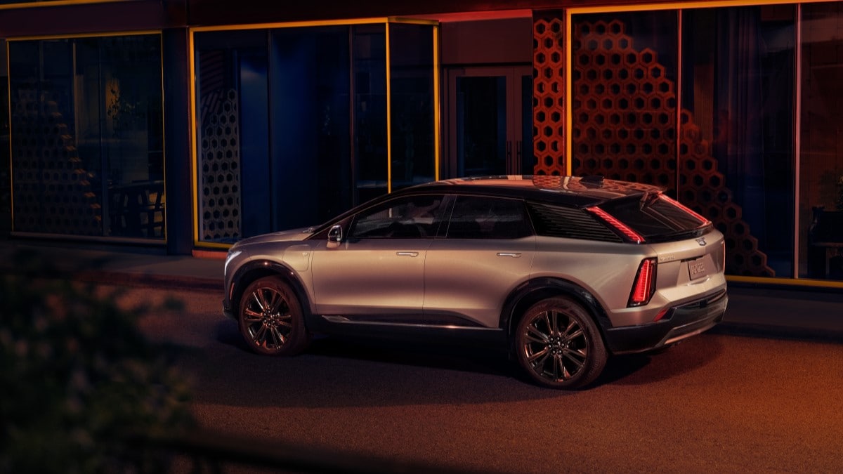 The 2025 Cadillac Optiq seen from a rear quarter angle