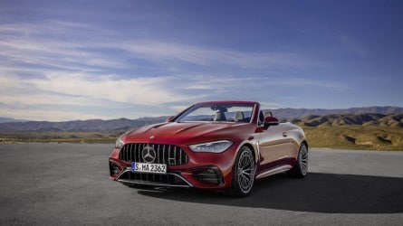 The 2025 Mercedes-AMG CLA 53 seen from a front quarter angle