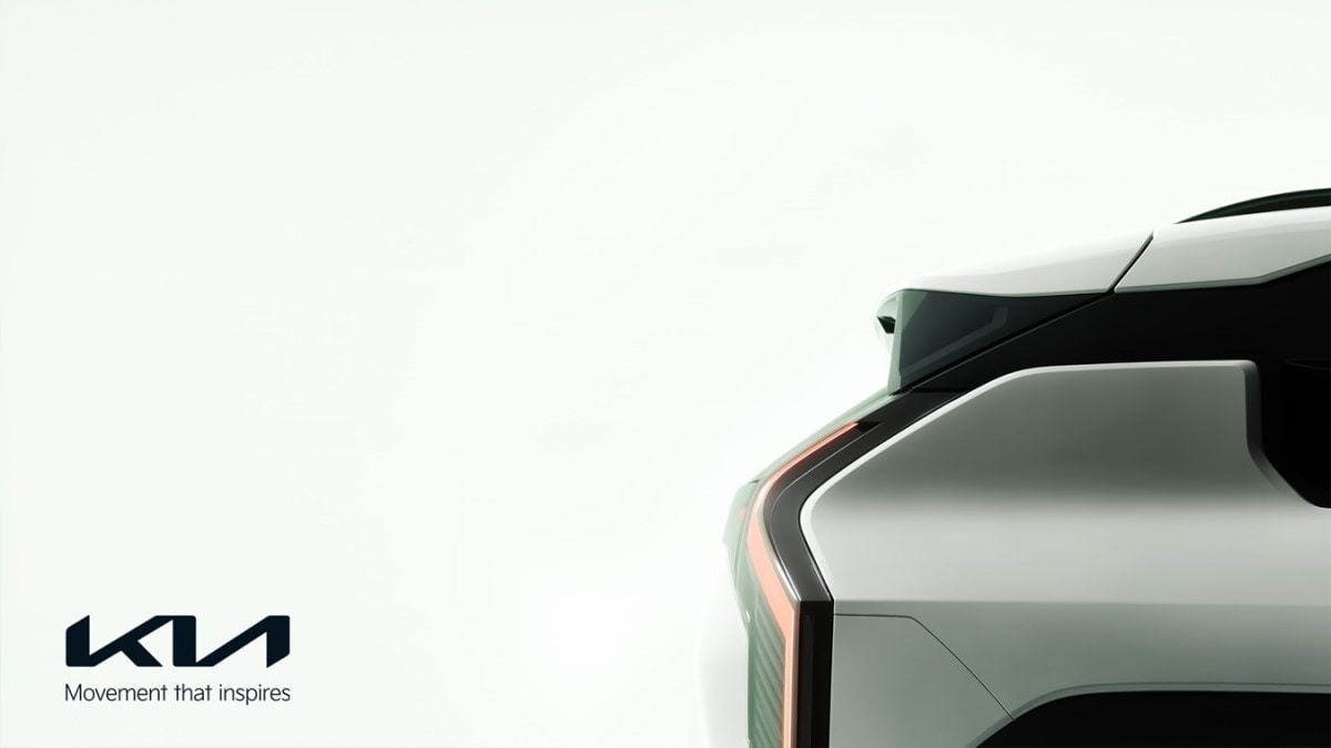 A teaser photo showing the 2026 Kia EV3's rear lights