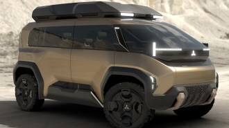 The Mitsubishi D:X Concept van seen from a front quarter angle