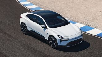 2025 Polestar 4 on a track.