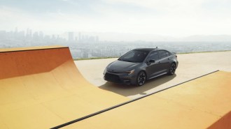 The 2025 Toyota Corolla FX seen from a front quarter angle
