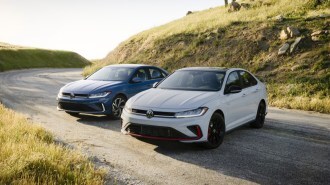 The 2025 Volkswagen Jetta and GLI seen from a front quarter angle